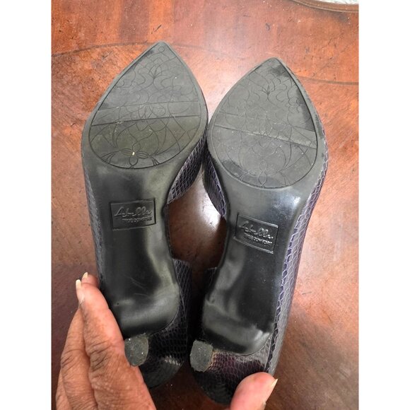 Abella True Comfort Women's Purple Snakeskin-Pattern Pointed-Toe D'Orsay Heels S - Picture 11 of 12